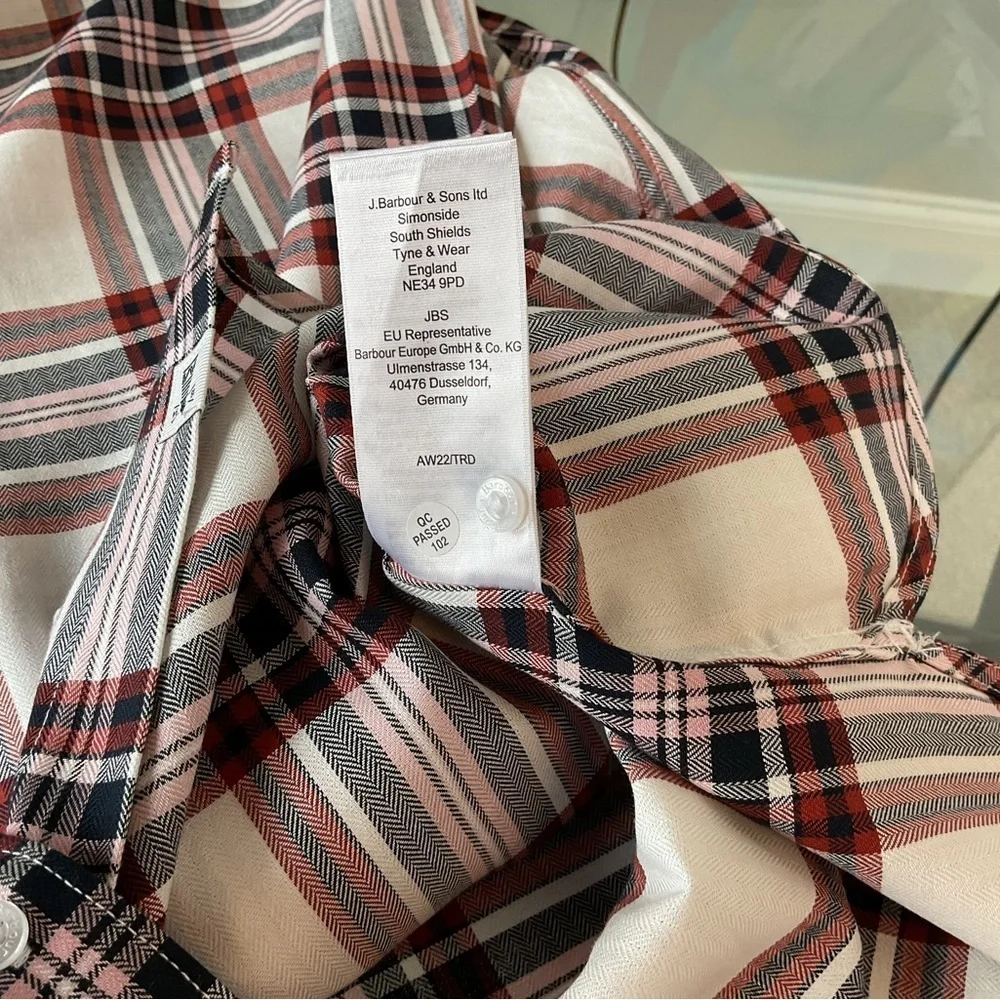 Barbour Bethwin Cloud Check Plaid Button Front Shirt, NWT - Picture 14 of 14